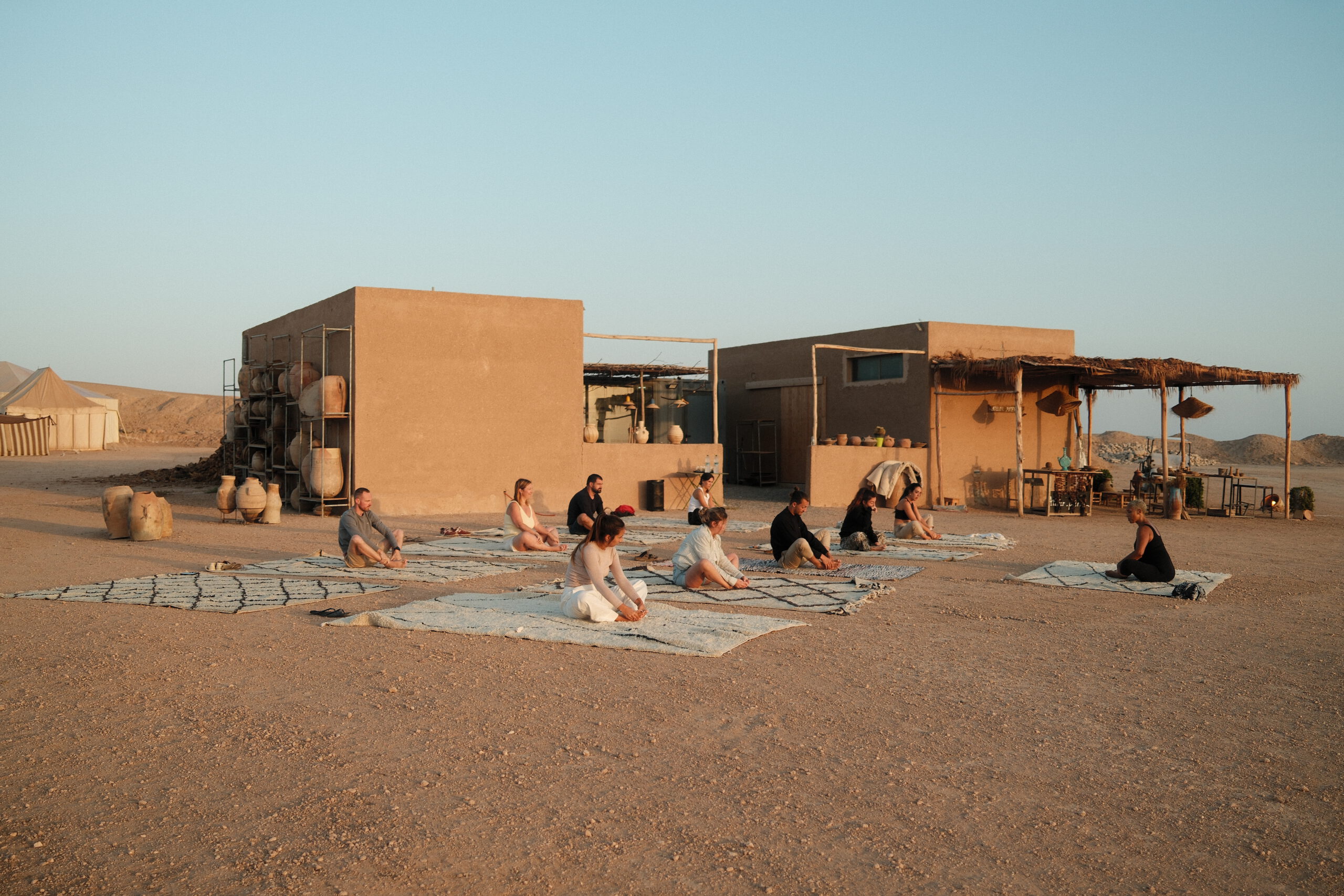 Yoga at the pergola
