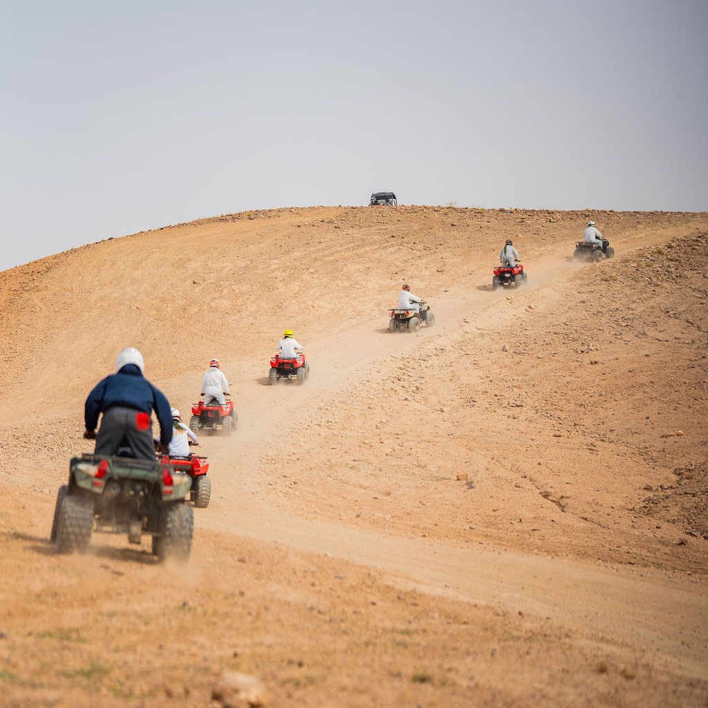Quad ride across the Agafay stone desert
