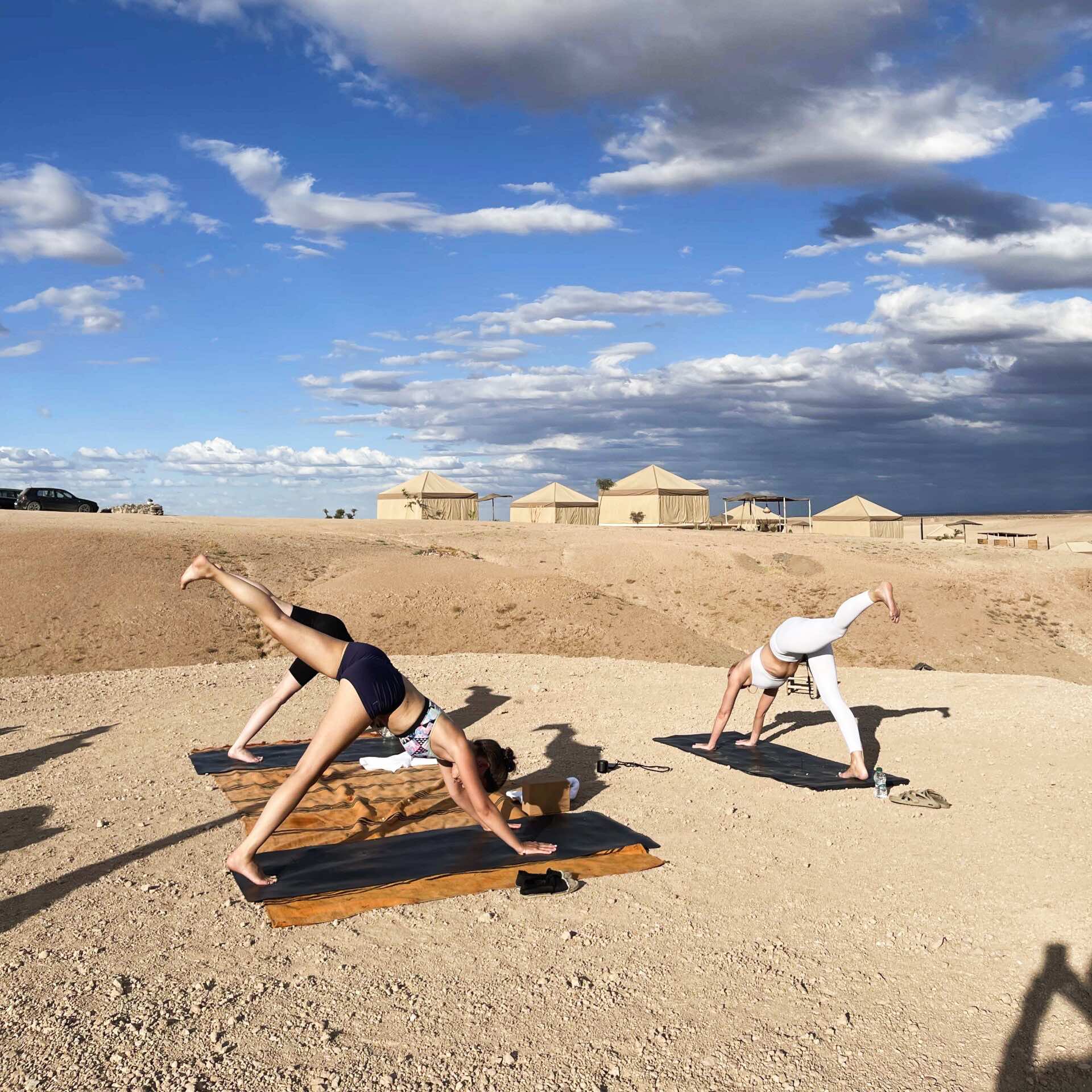 Yoga and meditation in the Agafay desert